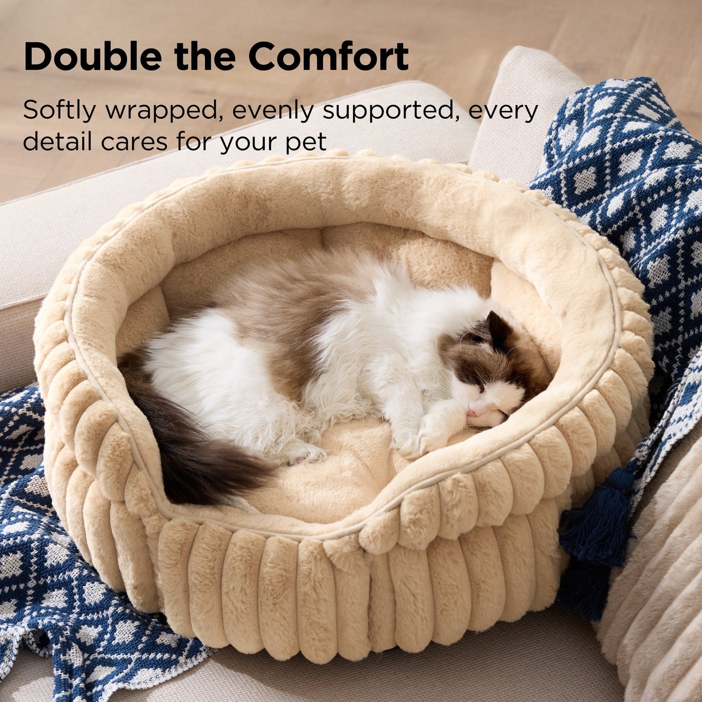 ComfyFleeceTM Dual-layer Cat Bed