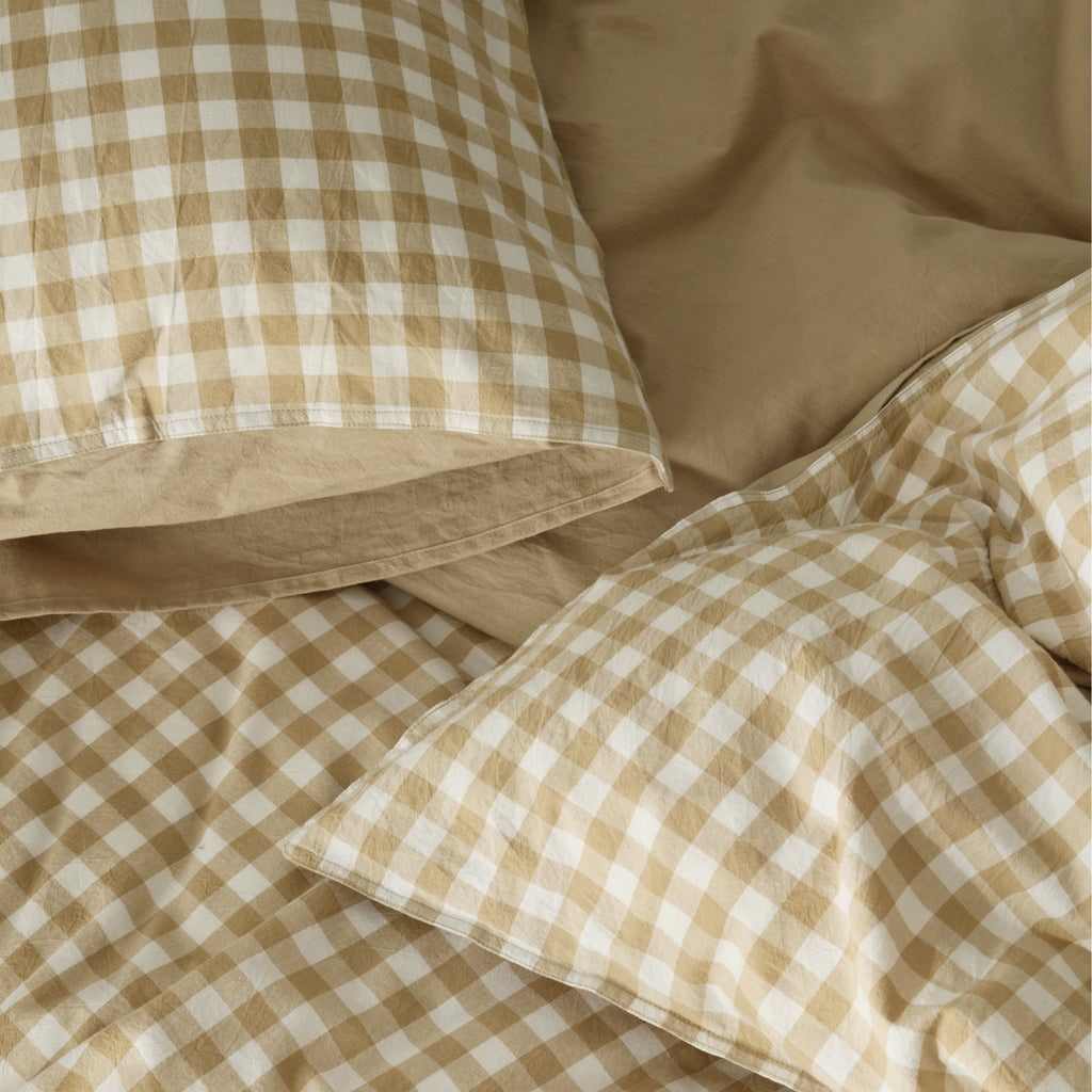 Gingham Washed Cotton Duvet Cover Set