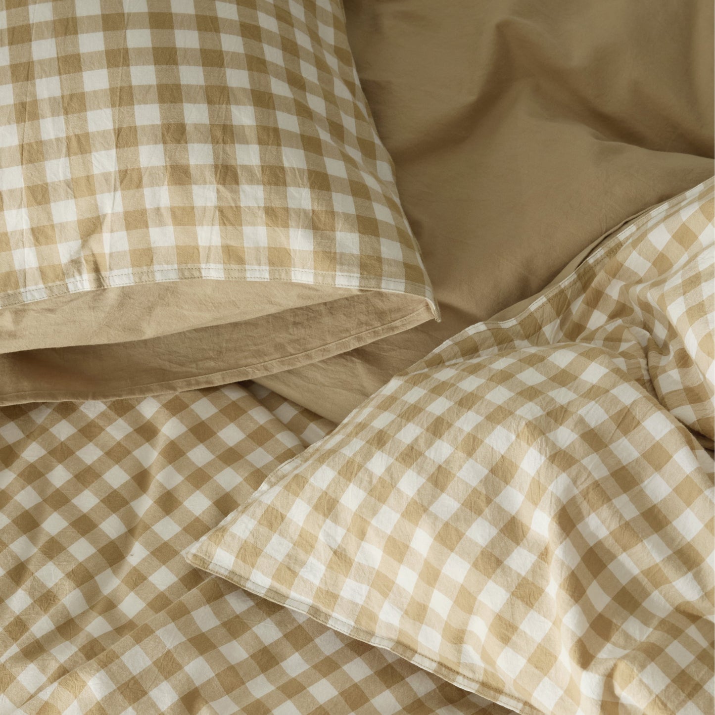 Gingham Washed Cotton Duvet Cover Set