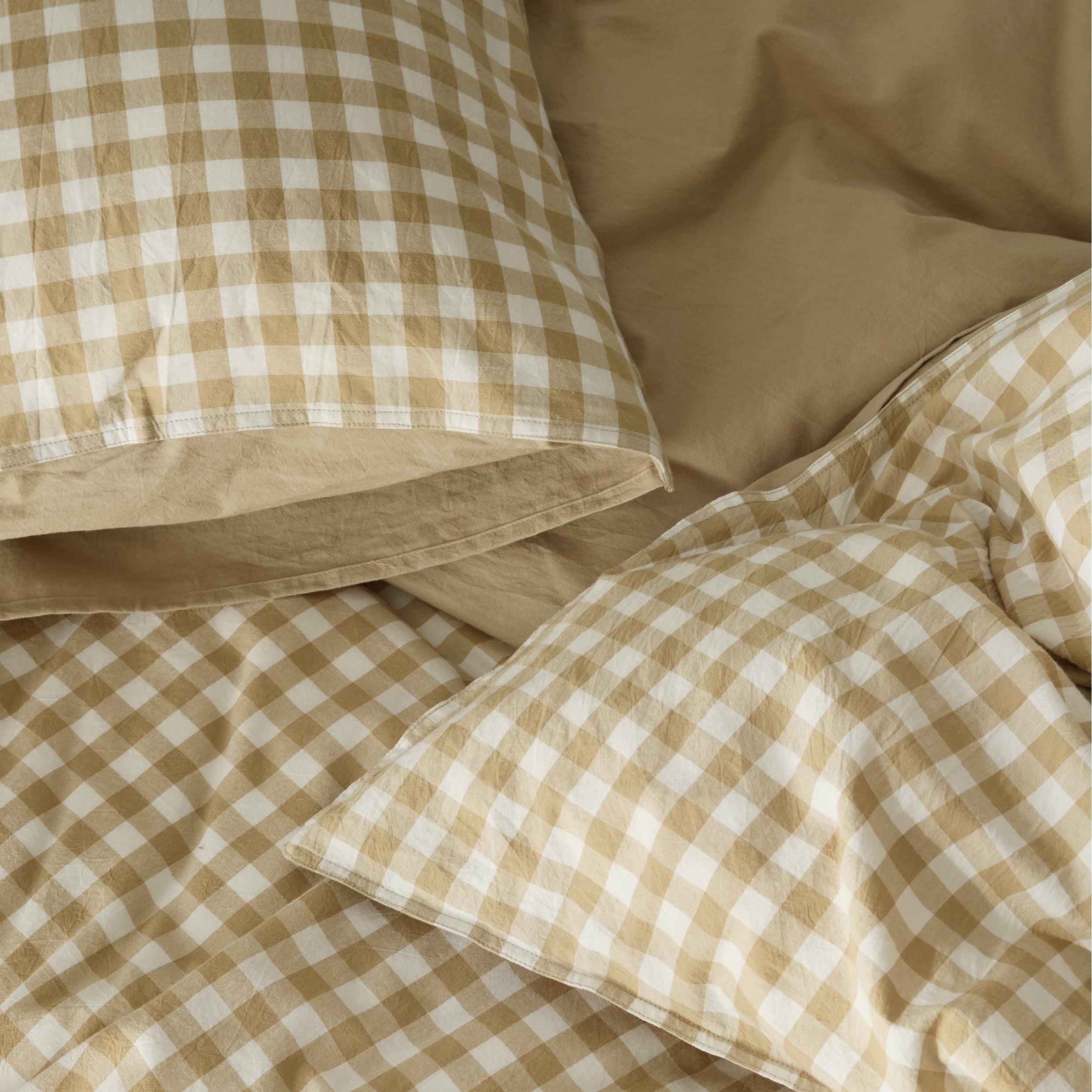 Gingham Washed Cotton Duvet Cover Set