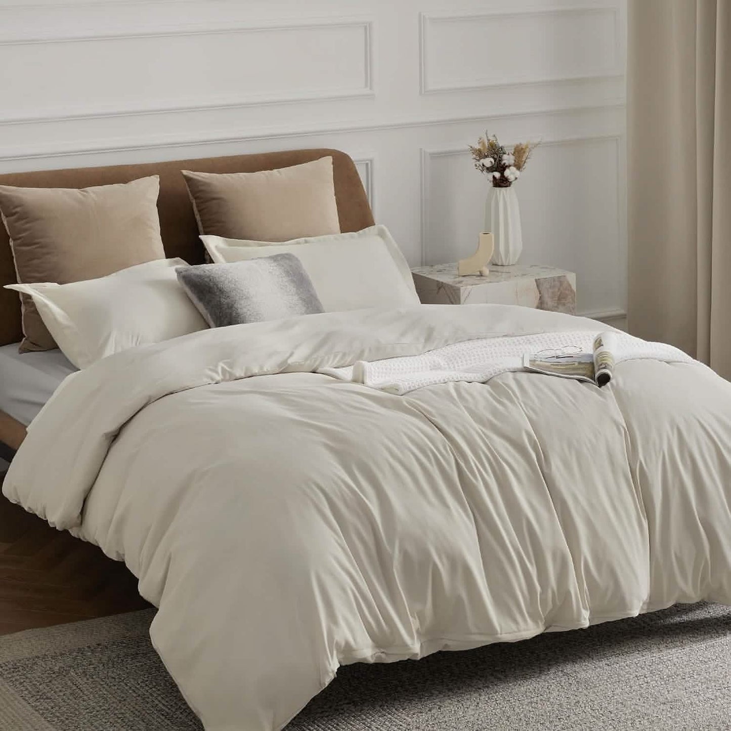 Brushed Microfiber Duvet Cover Sets With Fitted Sheet