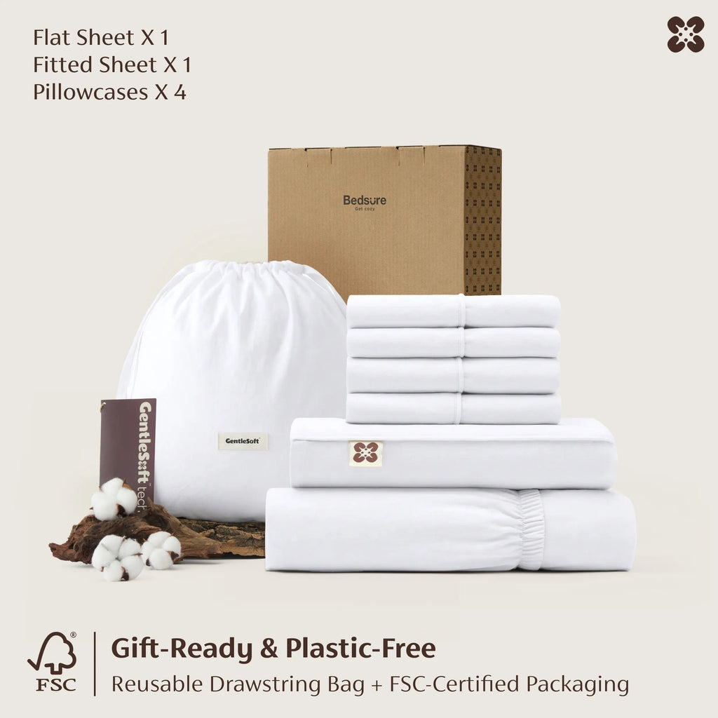 PureWovenTM 6-Piece Washed Cotton Sheet Set