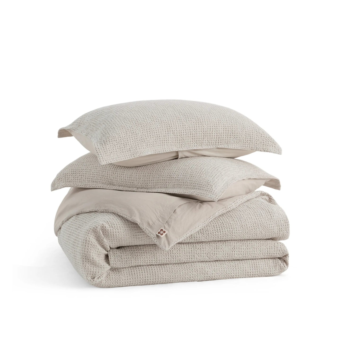PureWovenTM Cotton Waffle Space-Dyed Duvet Cover Set