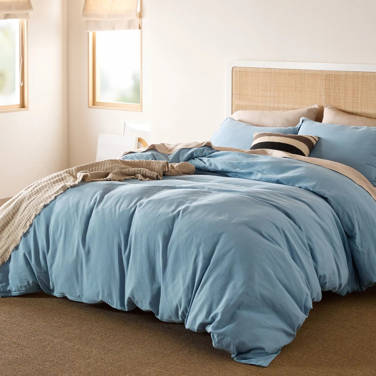 PureWovenTM 100% Muslin Duvet Cover Set