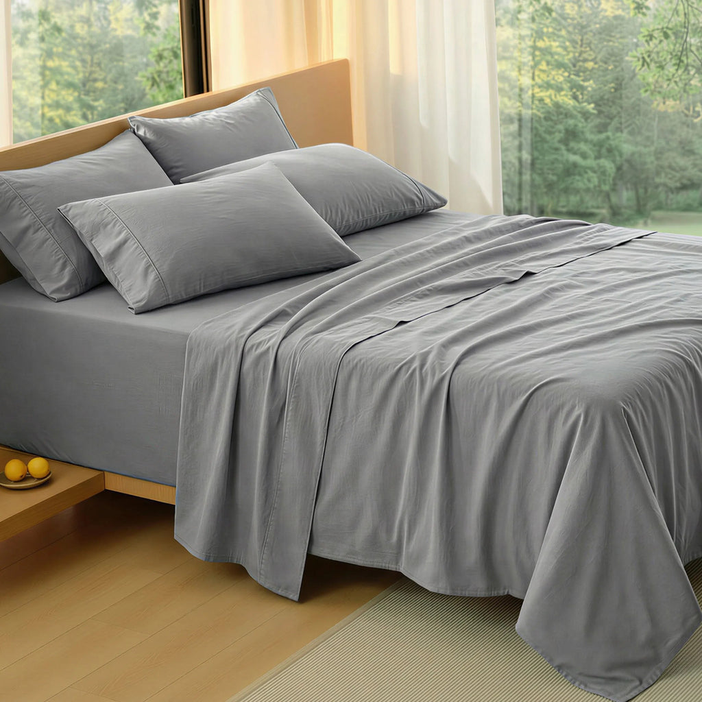 PureWovenTM 6-Piece Washed Cotton Sheet Set