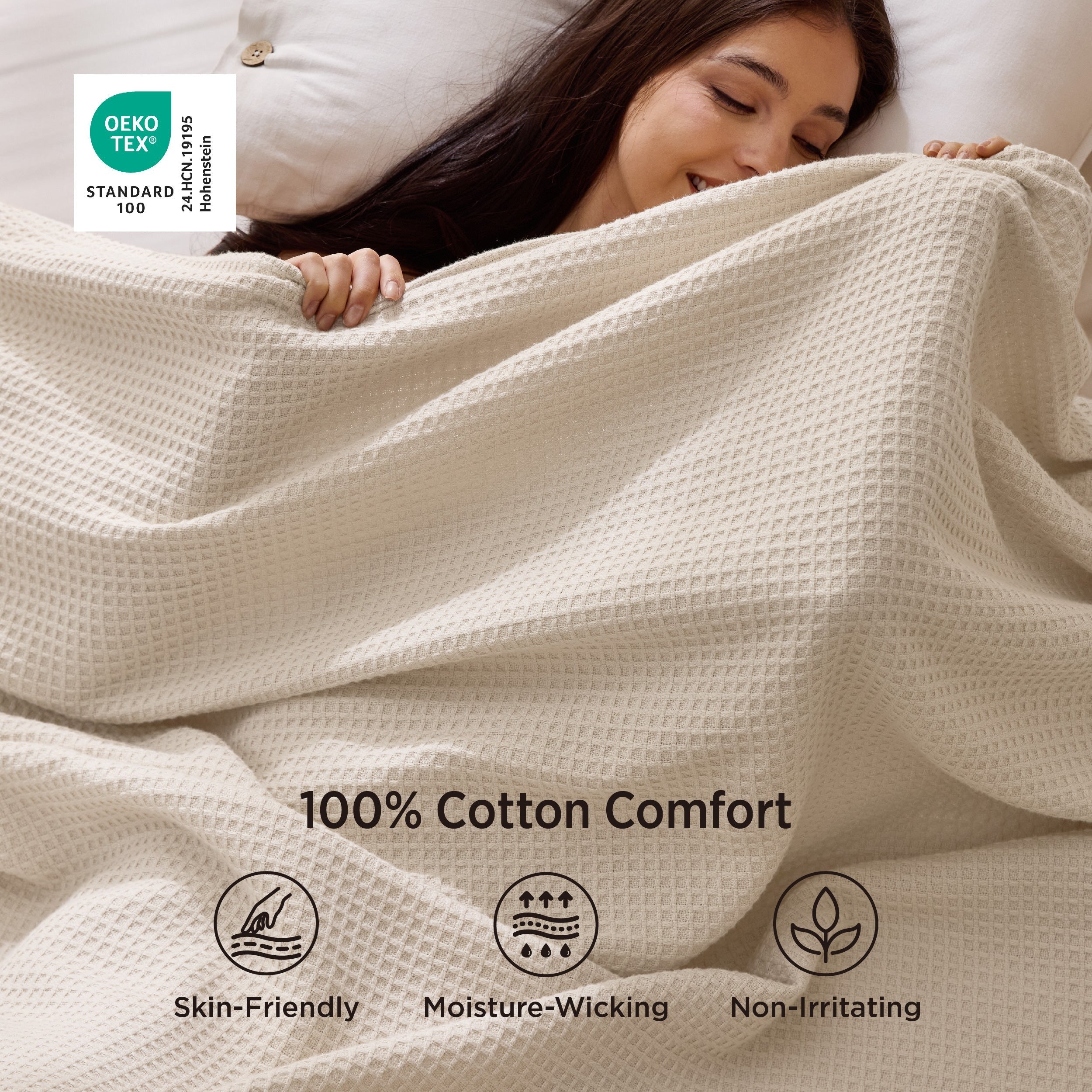 Pure Cotton Basket Weave Blanket