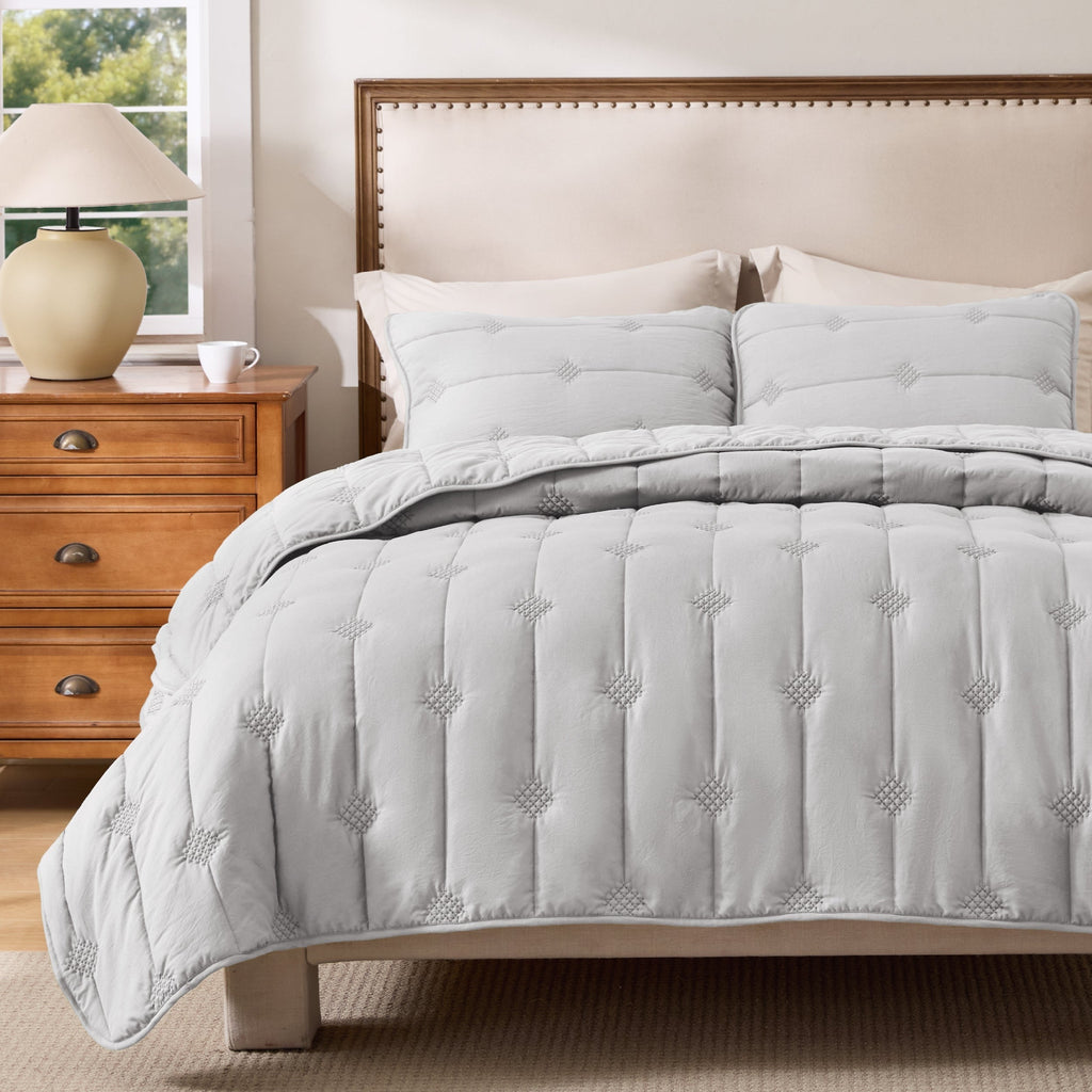 Prewashed Diamond Quilt Set