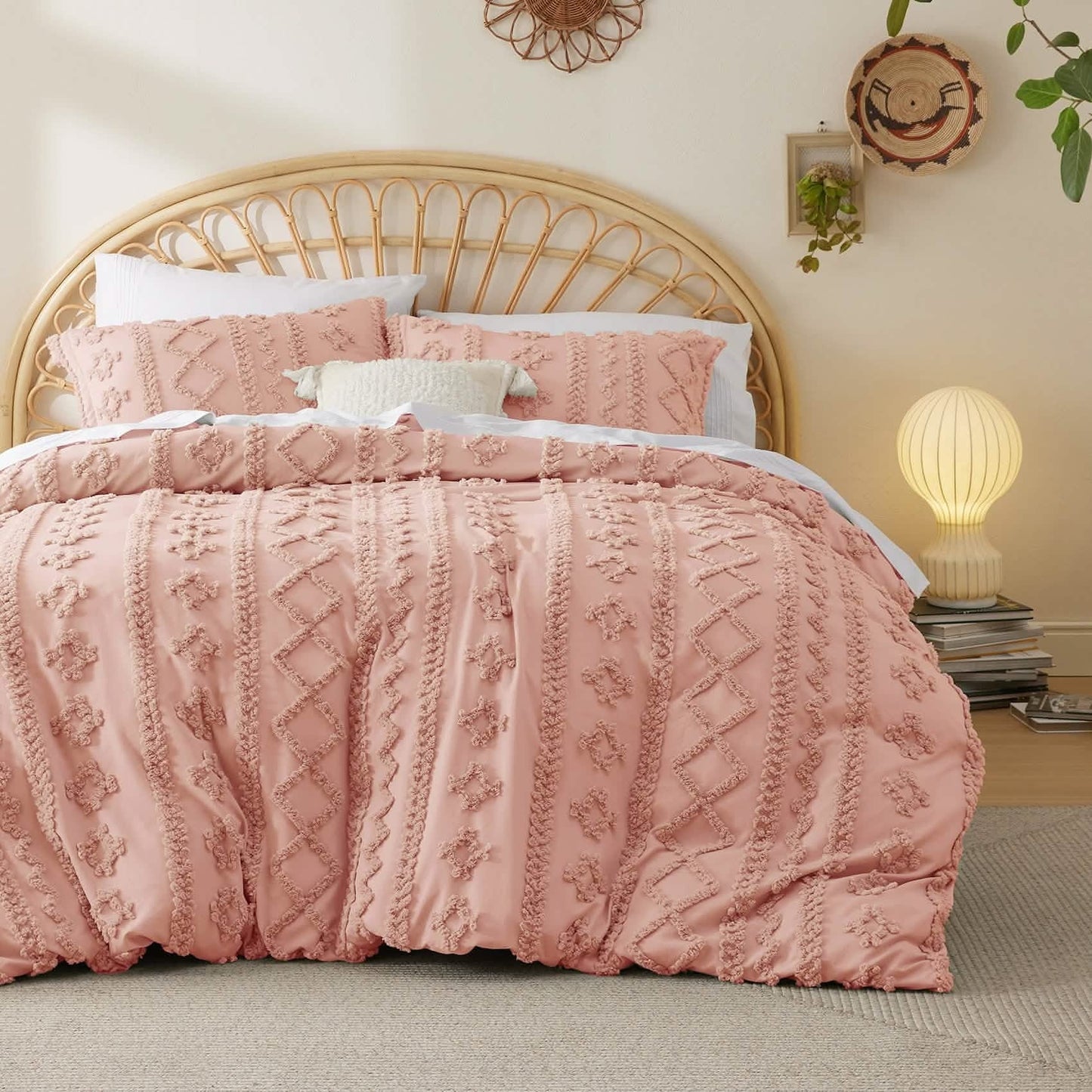 Boho Tufted Embroidery Duvet Cover Set