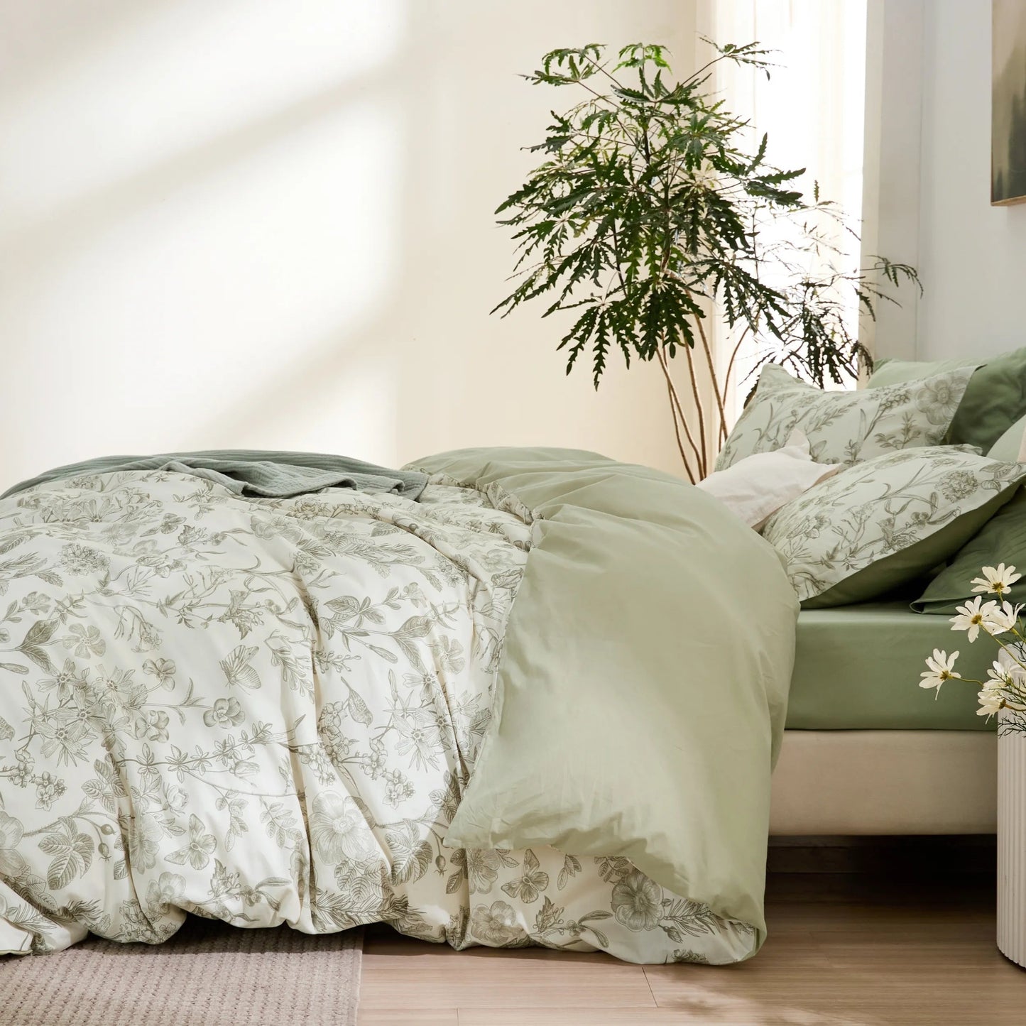 PureWovenTM 100% Cotton Patterned Duvet Cover Set