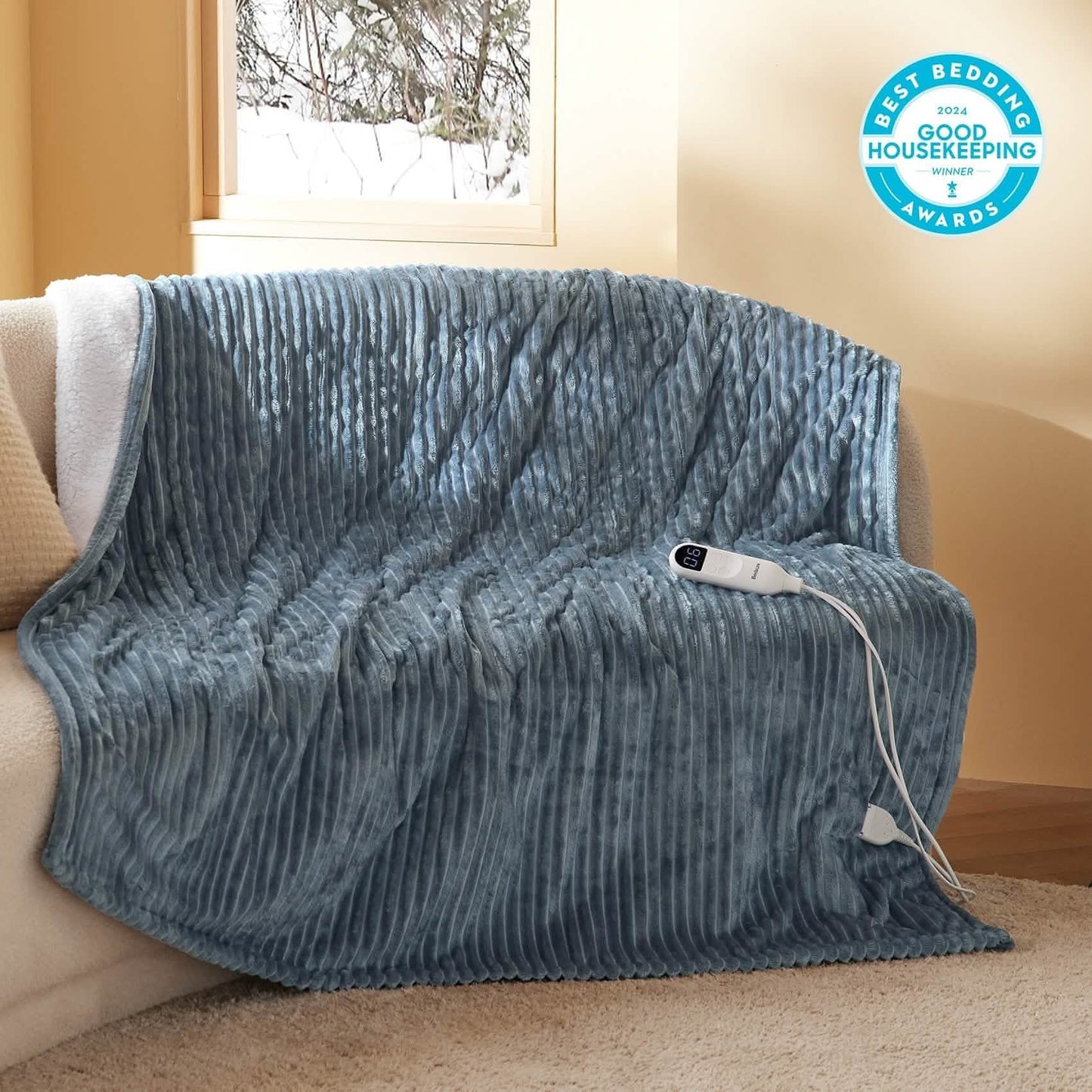 Ribbed Heated Blanket