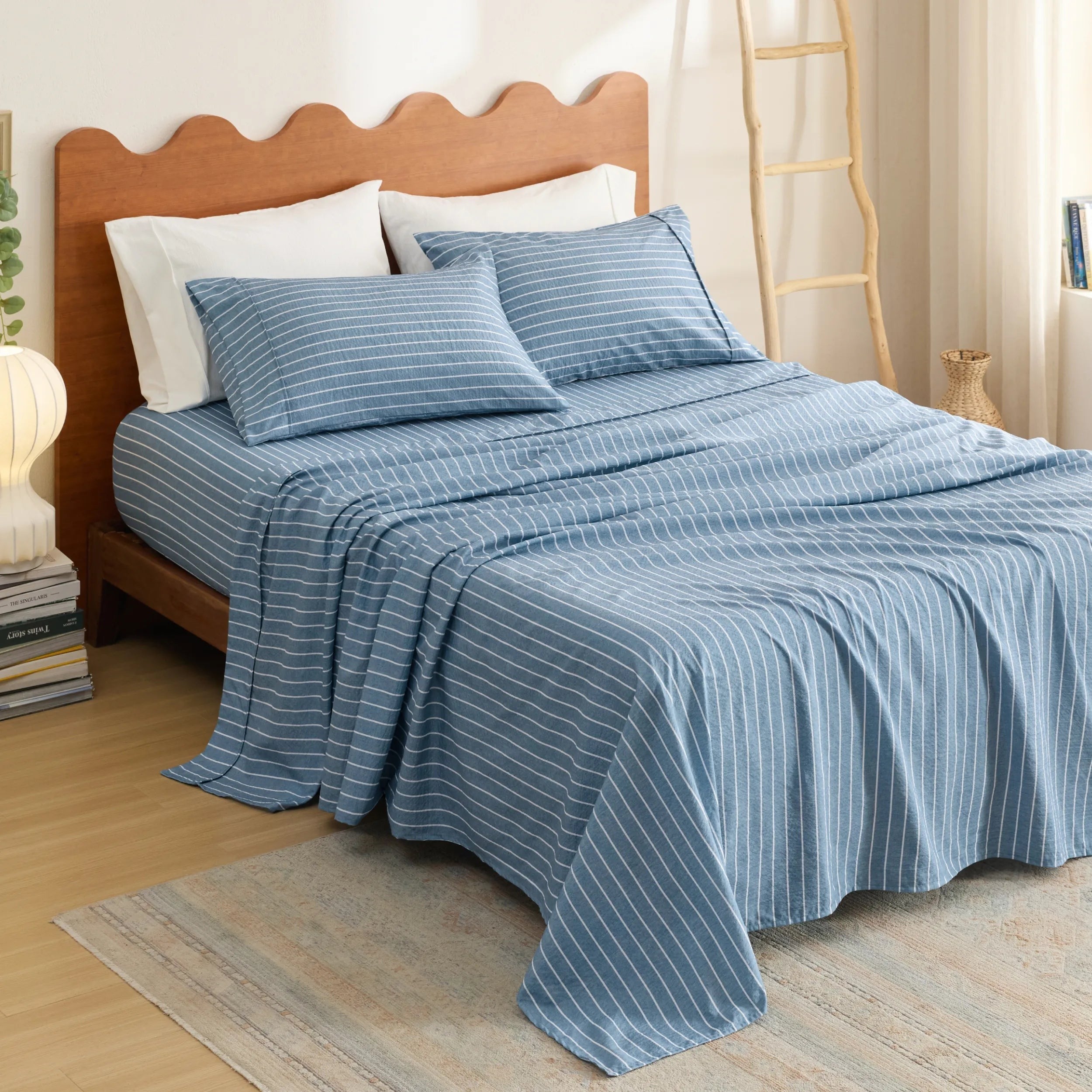 Cotton-Like Striped Sheet Sets