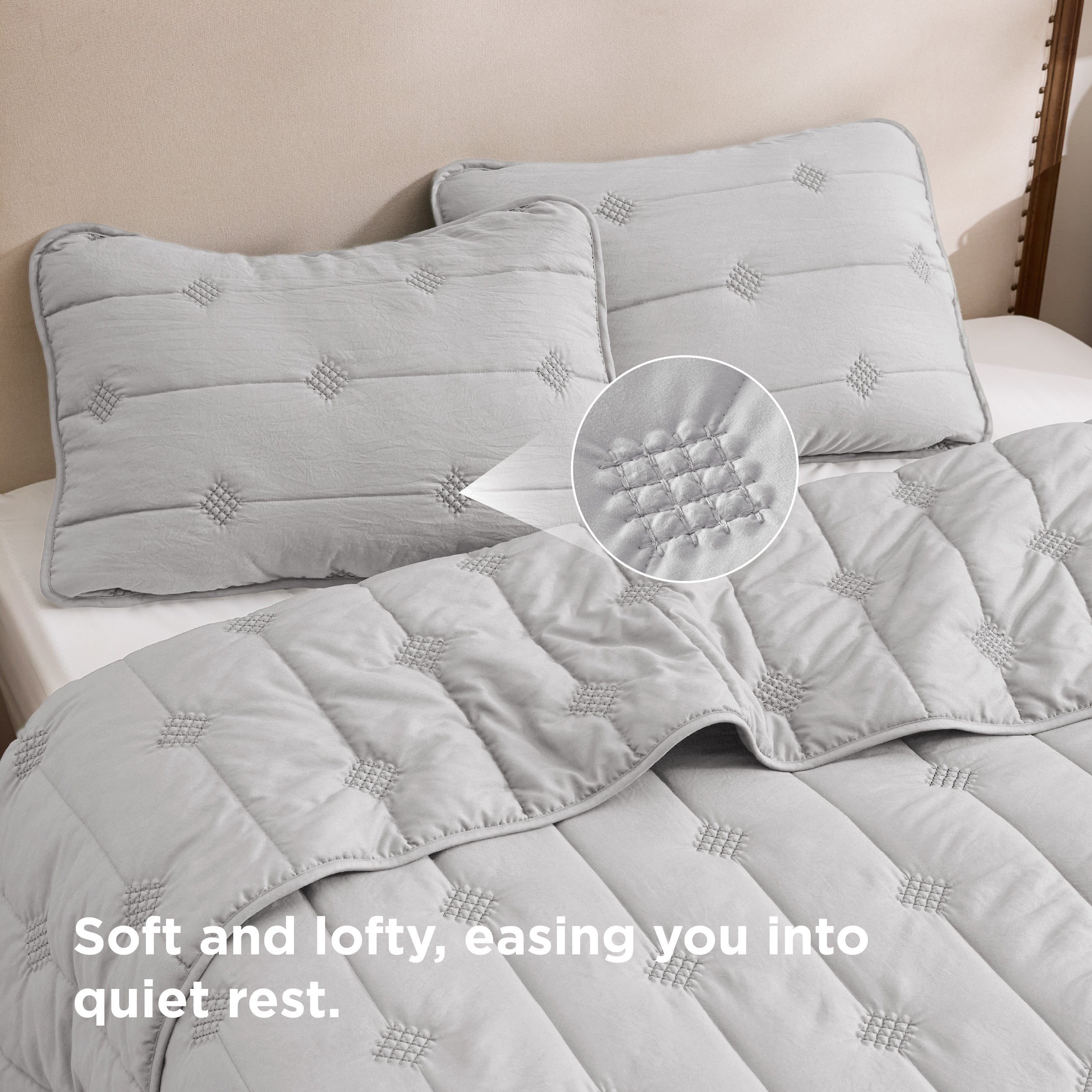 Prewashed Diamond Quilt Set