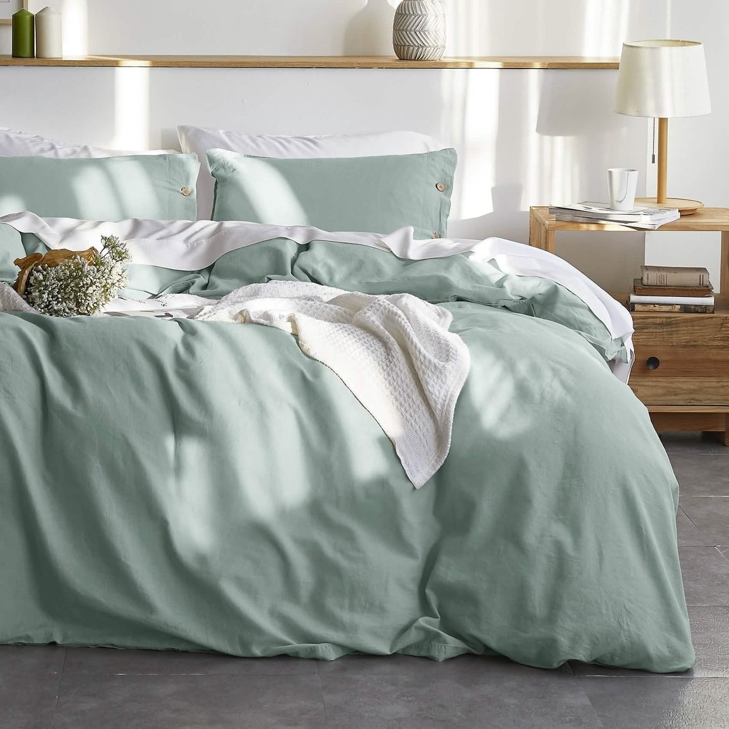 PureWovenTM Cotton Linen Hybrid Duvet Cover Set