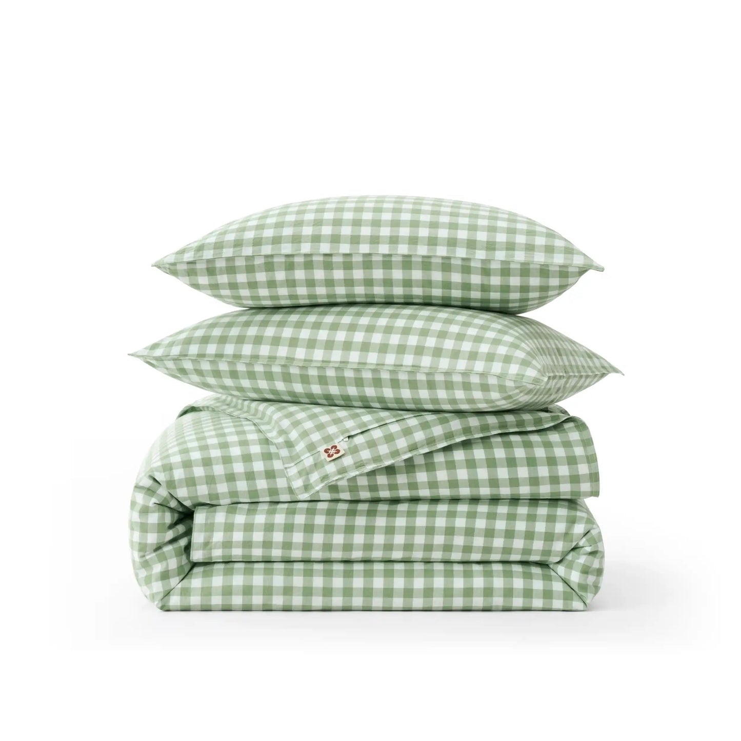 PureWovenTM Washed Cotton Gingham Duvet Cover Set