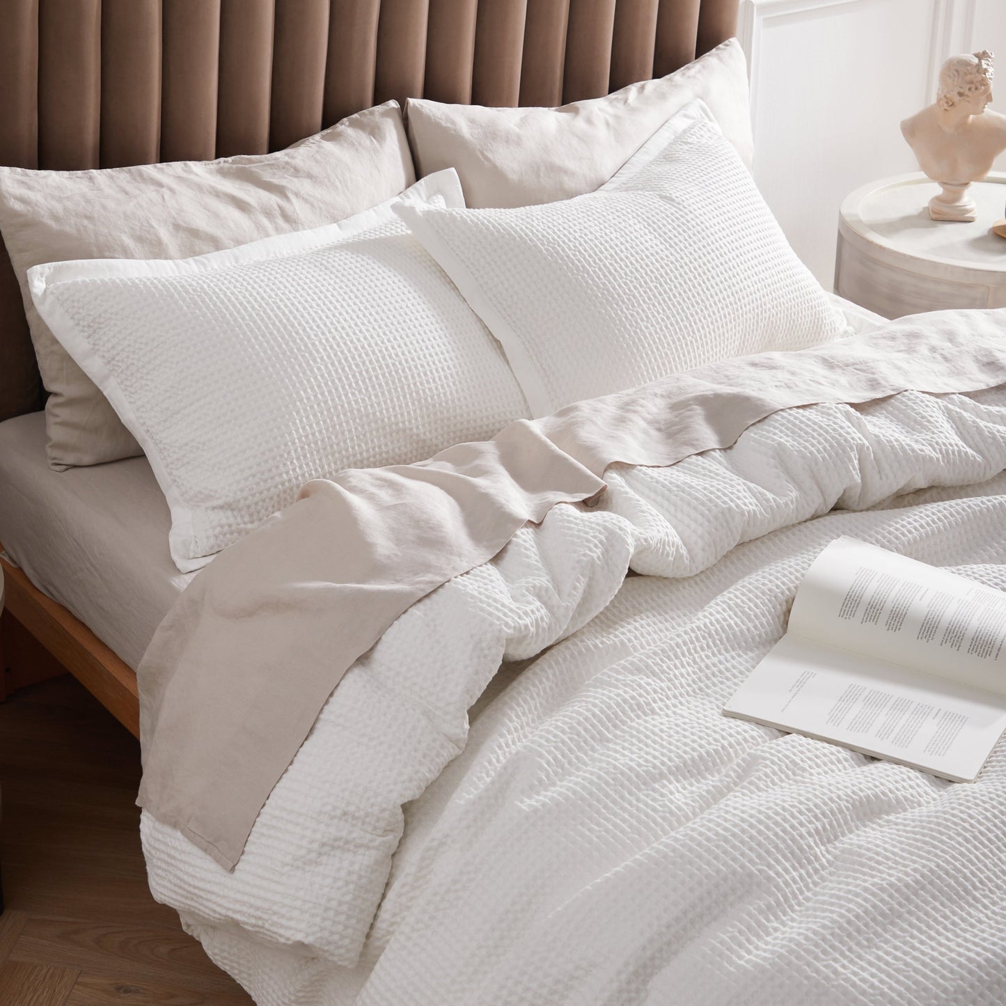 PureWovenTM Cotton Waffle Duvet Cover Set
