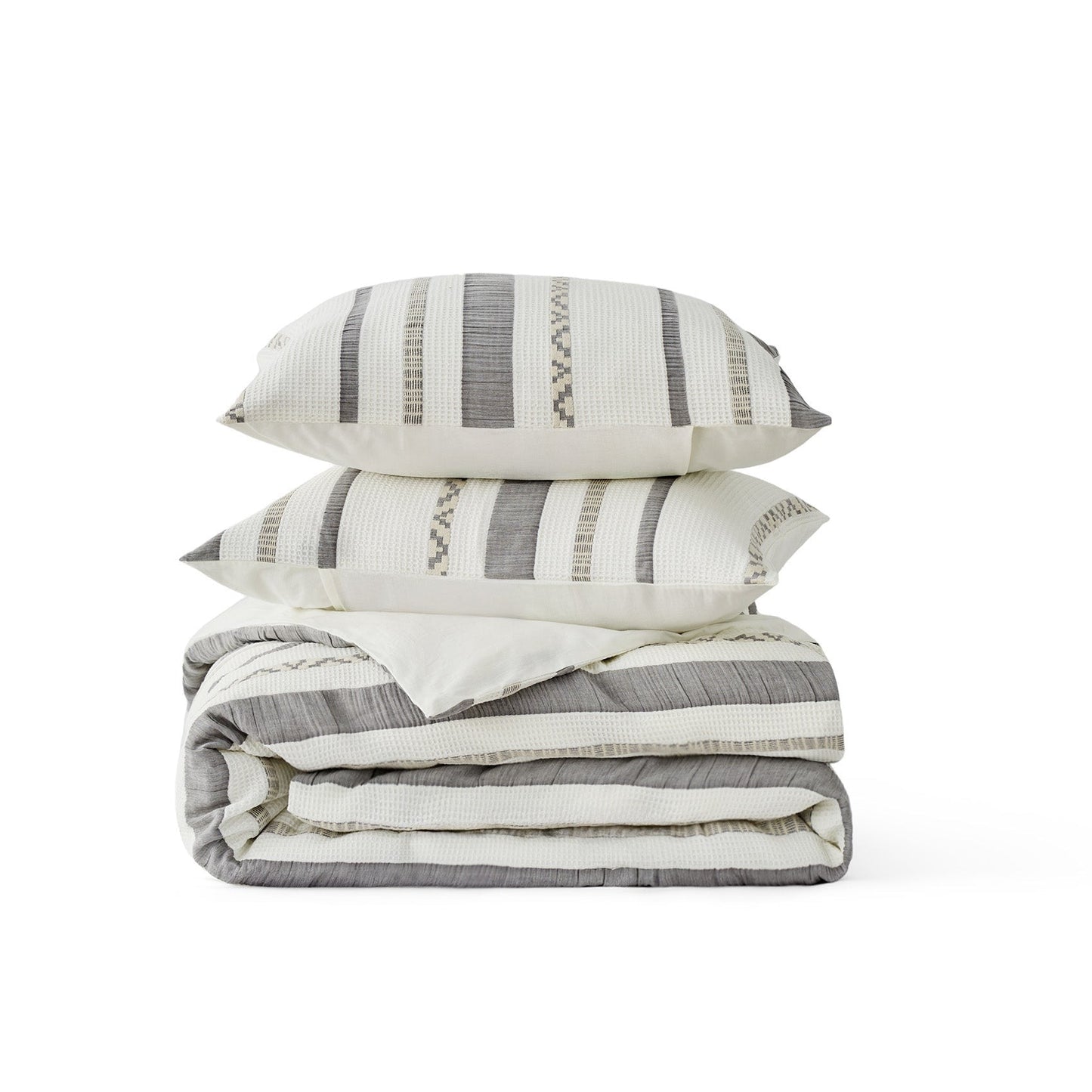 PureWovenTM Cotton Boho Waffle Weave Duvet Cover Set