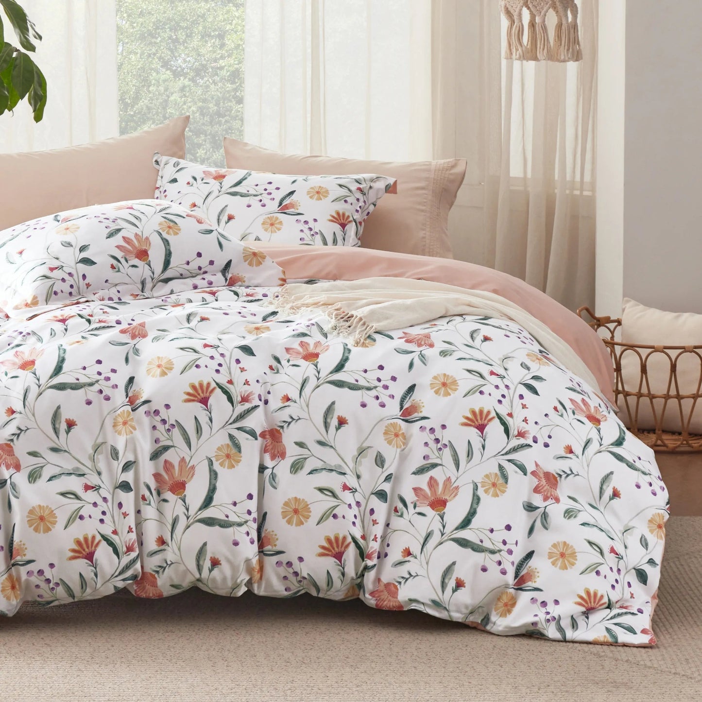 Reversible Pale Duvet Cover Set