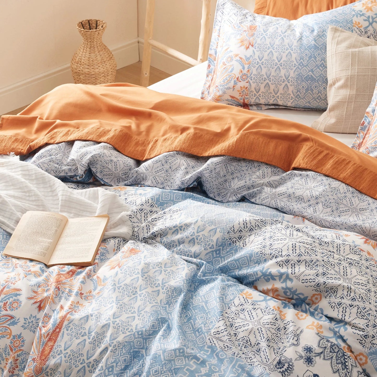 PureWovenTM 100% Cotton Patterned Duvet Cover Set