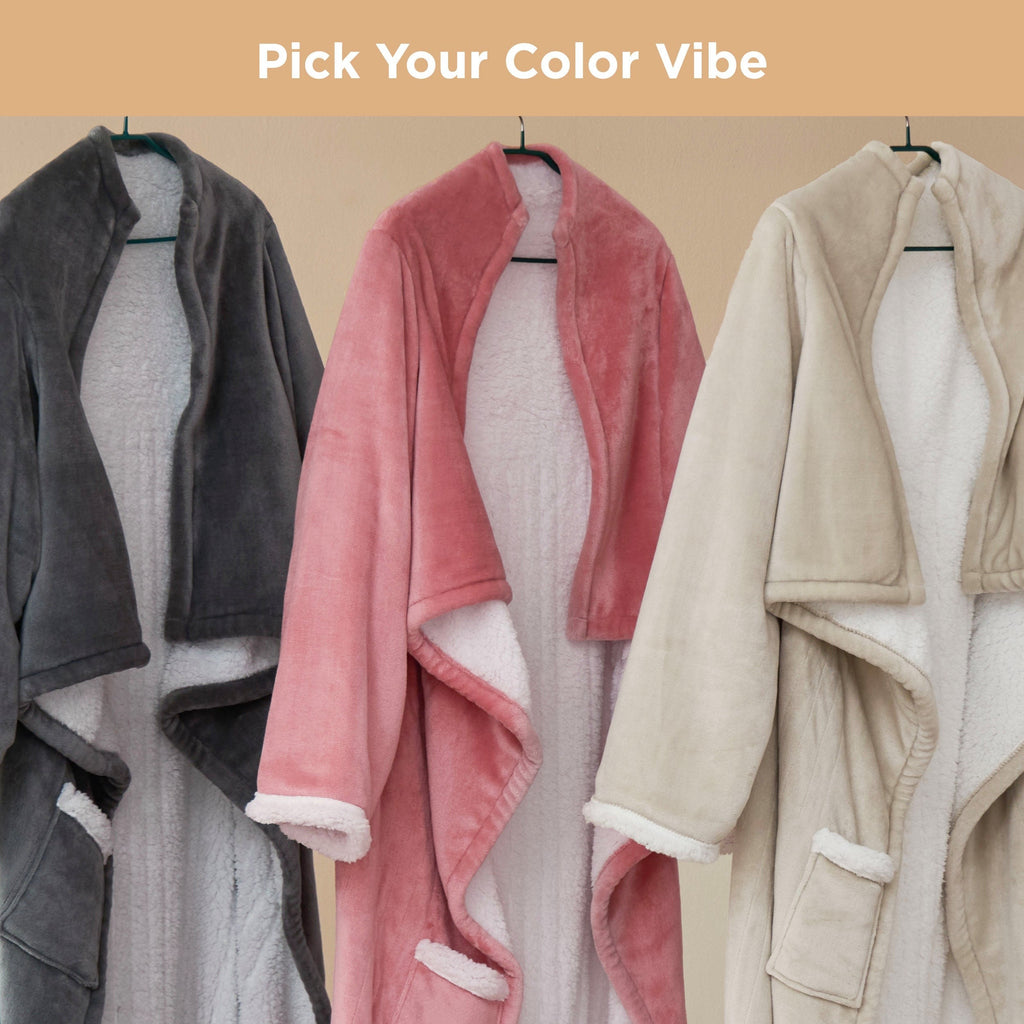 Full-body Sherpa Fleece Heated Blanket Hoodie