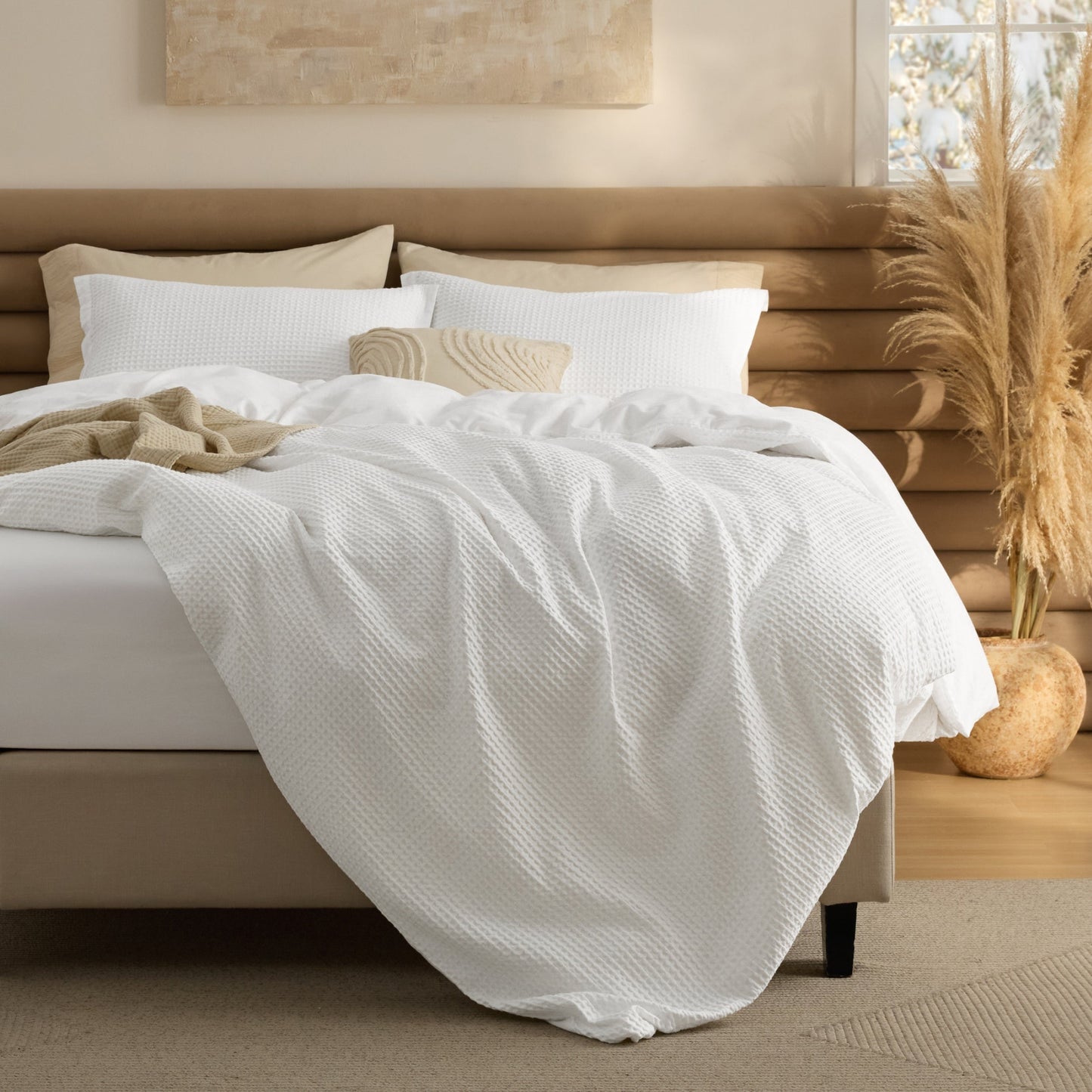 PureWovenTM Cotton Waffle Duvet Cover Set